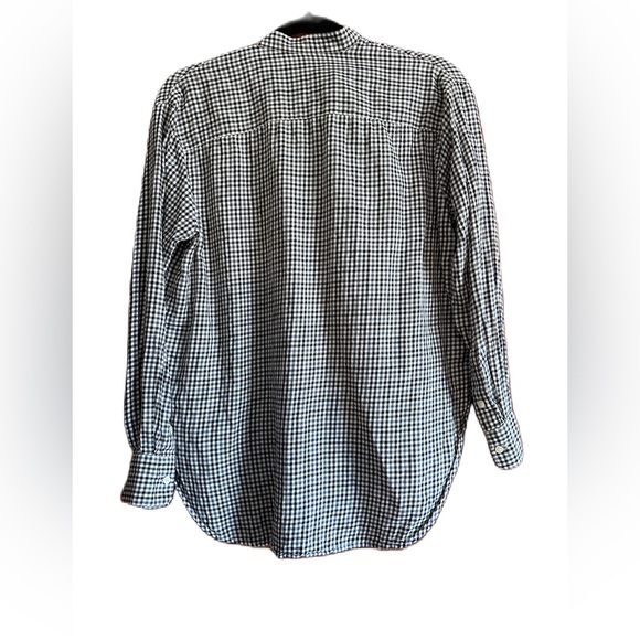 Madewell Elmhurst Check Collarless Popover Plaid. Size XS. - Picture 2 of 4